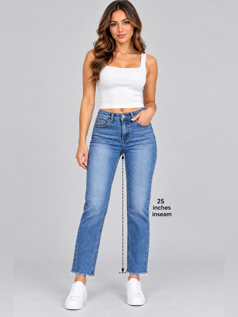 Women's S.O.N.G. Blue Denim Jeans Size 3/26 - Straight Leg Raw Hem
